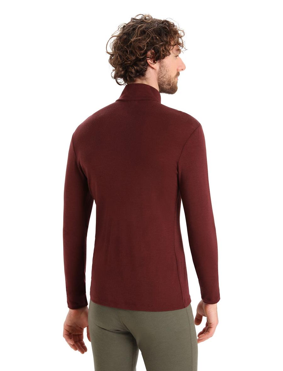 Espresso Men's Icebreaker Merino 175 Everyday Long Sleeve Half Zip Thermal Top Base Layers | USA 1370BEXC